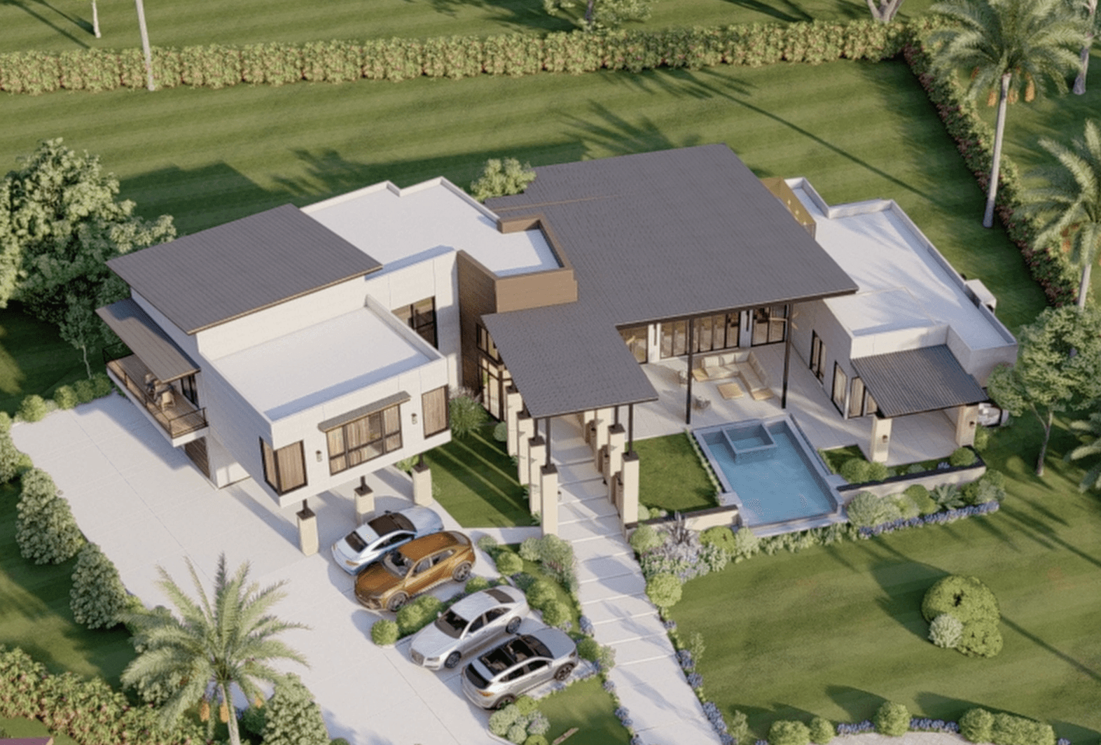 Completed Modern Luxury Custom Home Built with Steel Framing in Texas – Rendering Completed Modern Luxury Custom Home Built with Steel Framing in Texas – Rendering