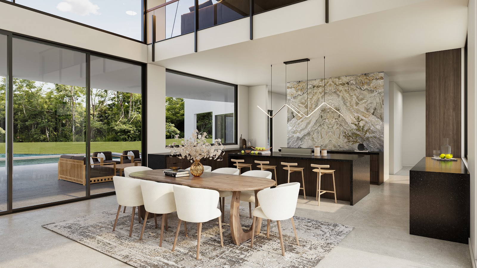 Kitchen and Dining Rendering