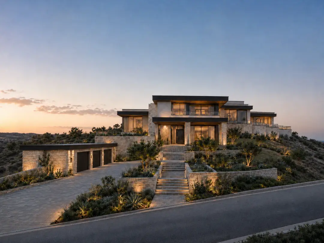 The Crest at Lake Travis — Lot 34 exterior at dusk